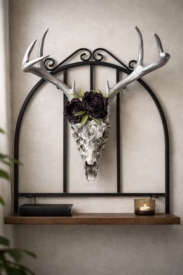 Decoupaged Deer Skull