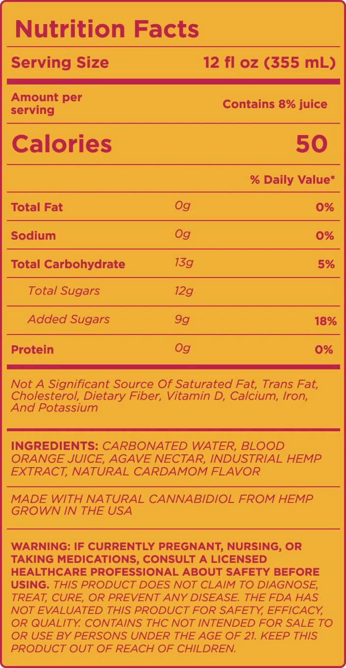 CANN Tonic BloodOrange Cardamom (5mg THC infused) 4 Pack