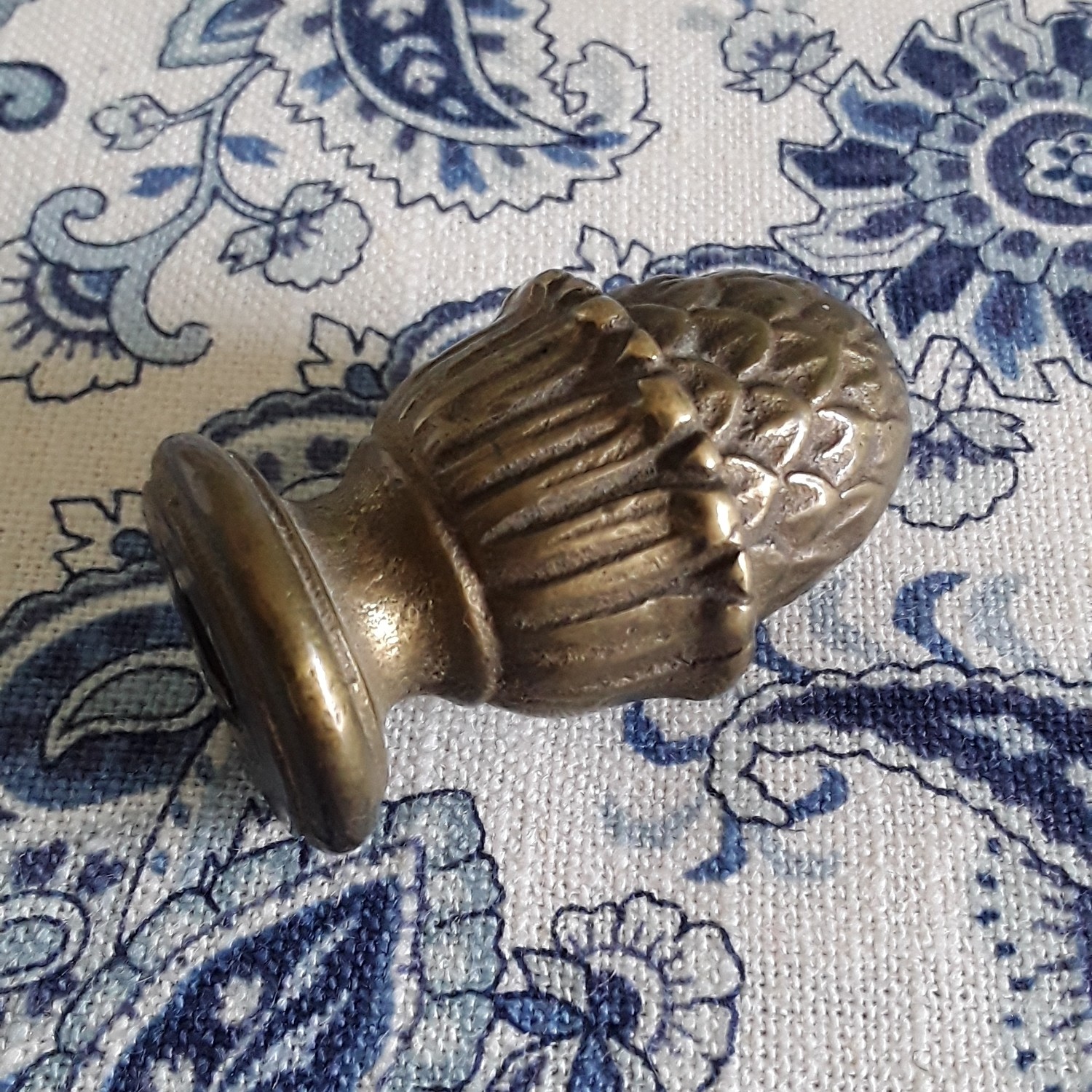 Vintage Solid Brass Acorn Lamp Finial