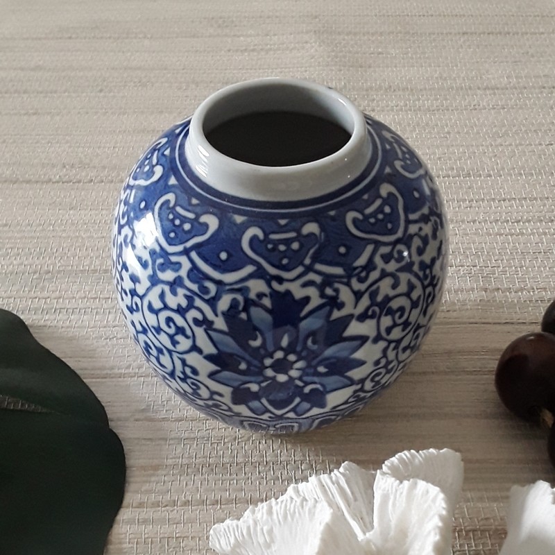 Small Vintage Blue and White Vase