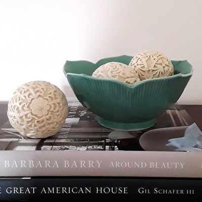 Vintage Green Porcelain Lotus Bowl