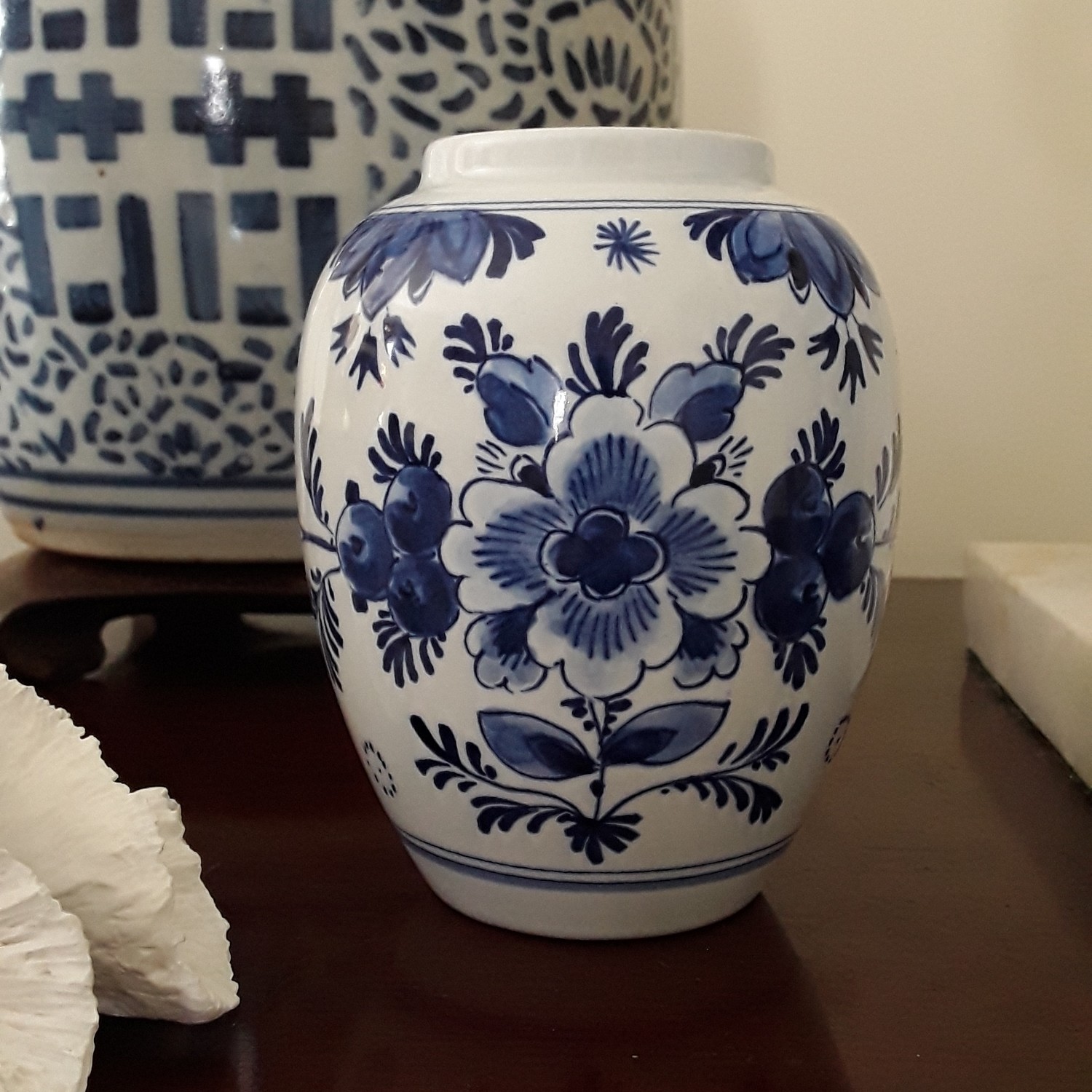 Vintage Royal Delft Blue and White Porcelain Vase