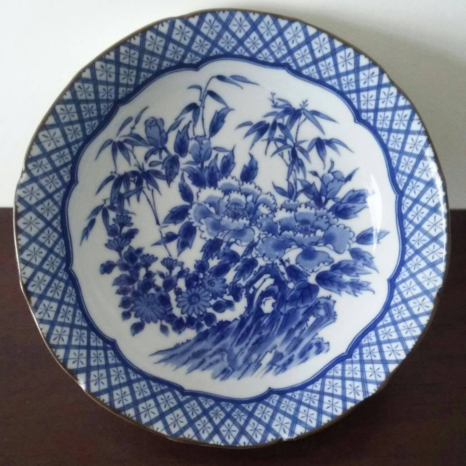 Vintage Blue and White Arita Porcelain Bowl