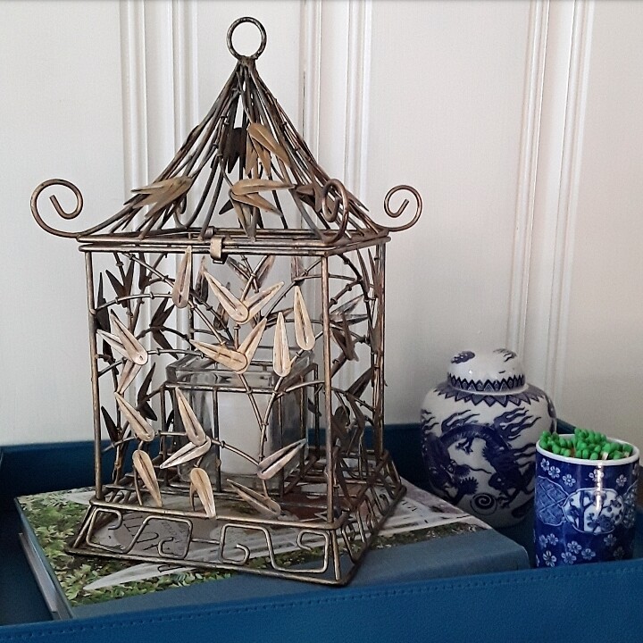 Gold Metal Pagoda Lantern Candle Holder