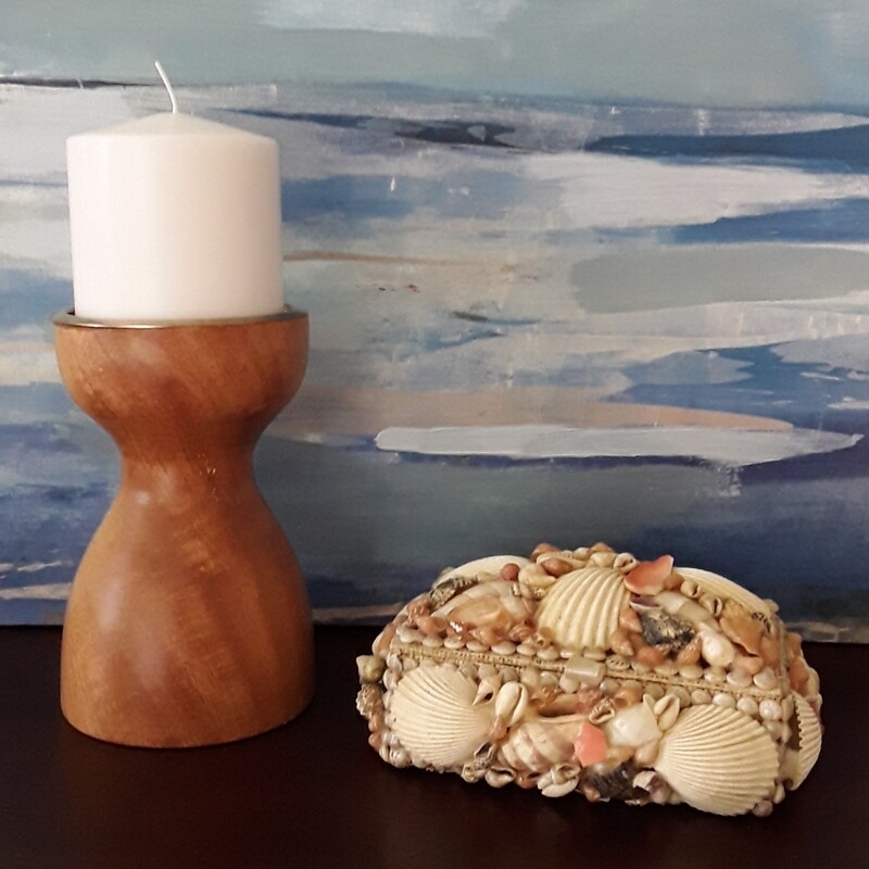 Vintage Rectangular Shell Sailor’s Valentine Box