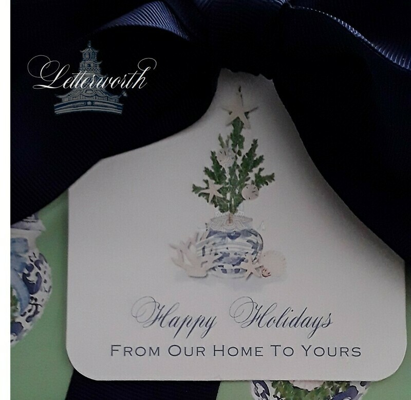 Coastal Christmas Tree Watercolor Gift Tags by Letterworth (Set of 12)