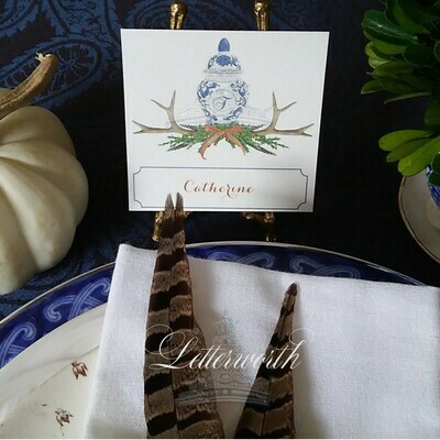 Thanksgiving Watercolor Ginger Jar Place Cards by Letterworth (Set of 12)