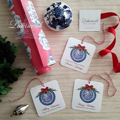Blue Willow Holiday Gift Tags by Letterworth (Set of 12)