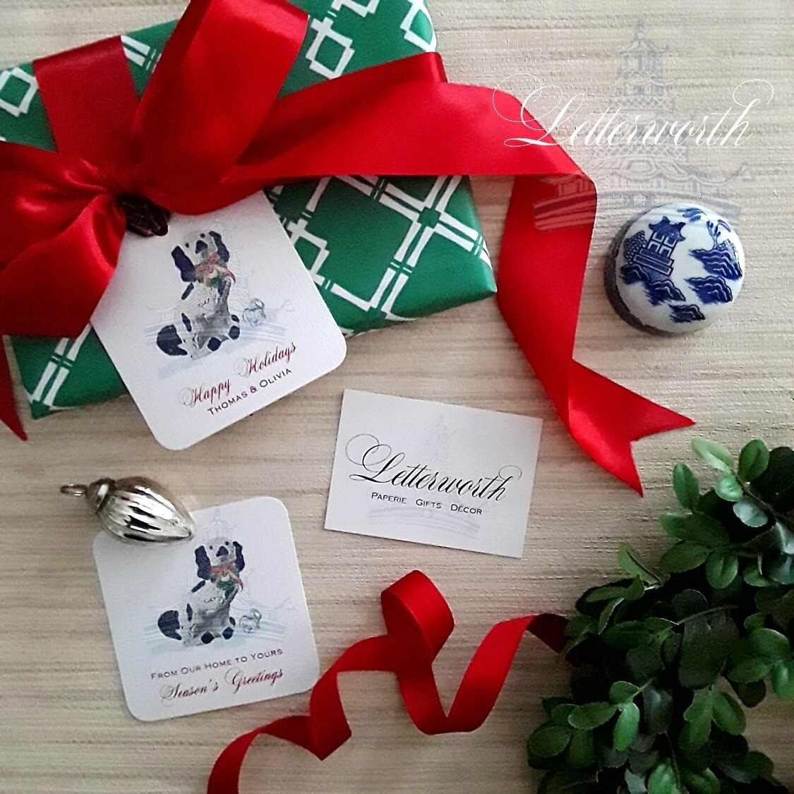 Staffordshire Dog Holiday Gift Tags by Letterworth (Set of 12)