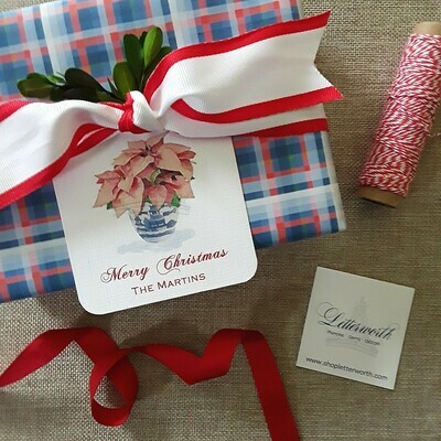 Willow Poinsettia Gift Tags by Letterworth (Set of 12)