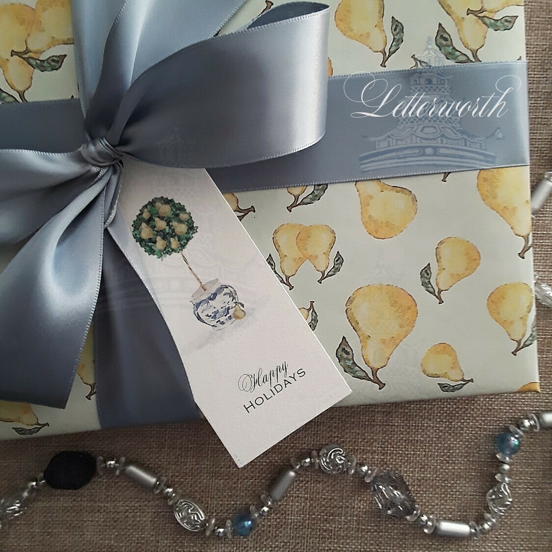 Watercolor Pear Topiary Holiday Gift Tags by Letterworth (Set of 12)