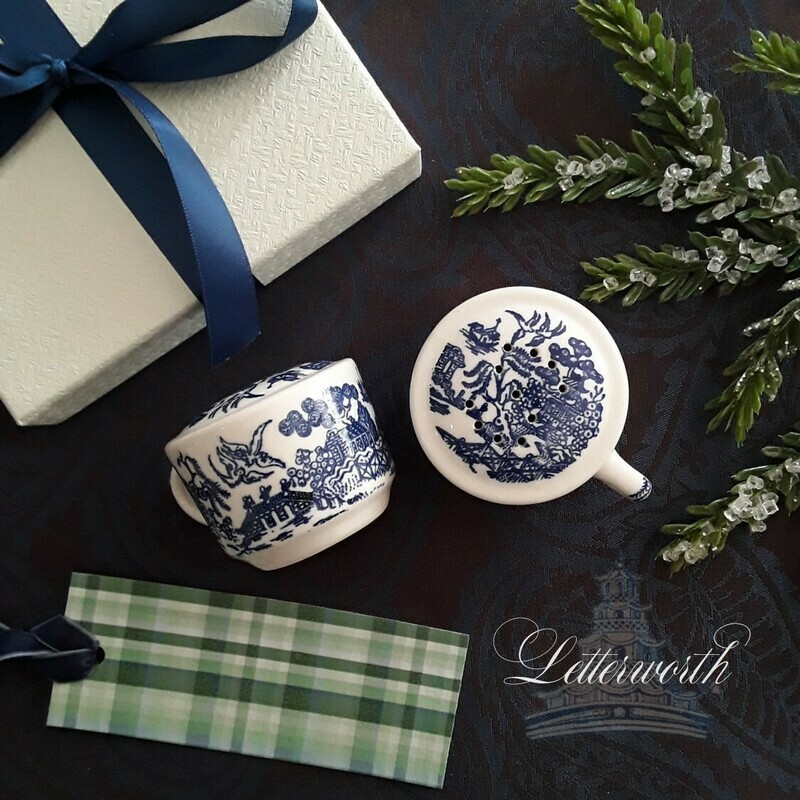 Pair of Miniature Vintage Blue Willow Transferware Shakers