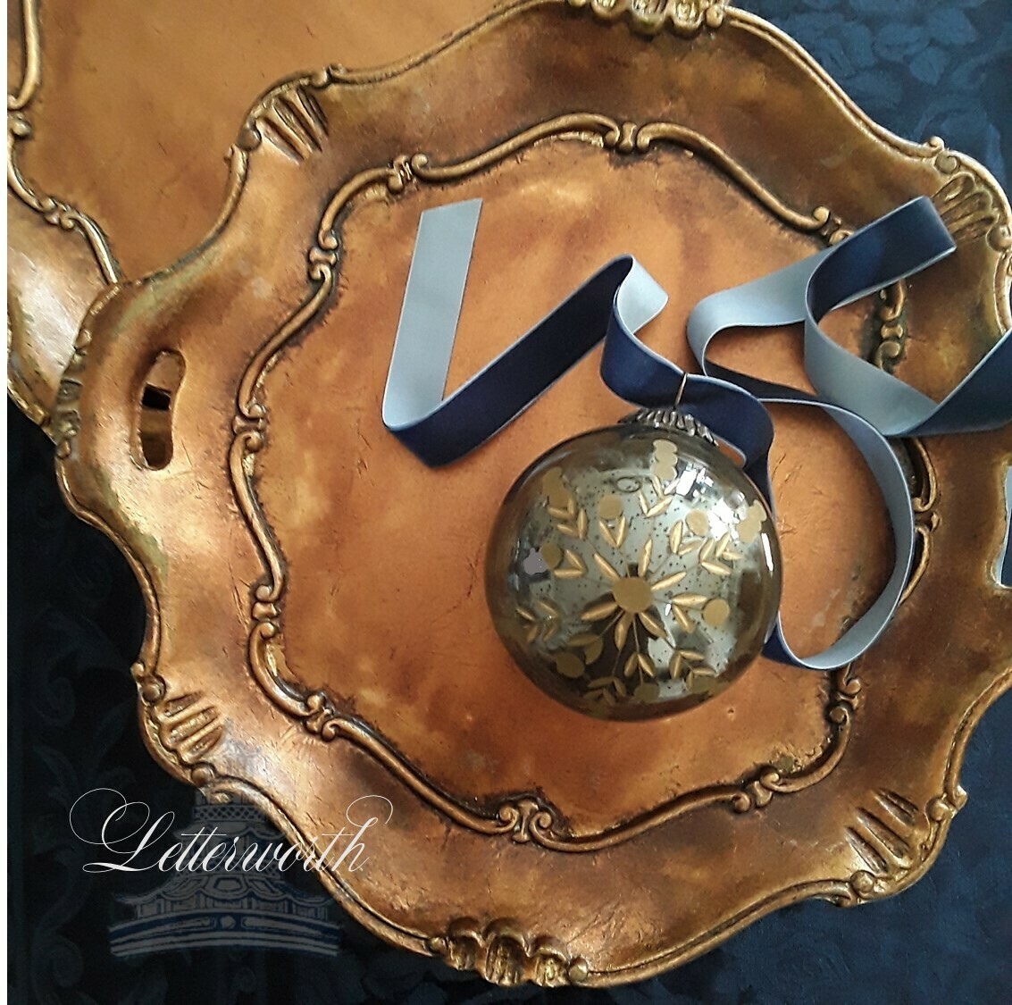 Set of 4 Italian Gold Carved Wood Chargers