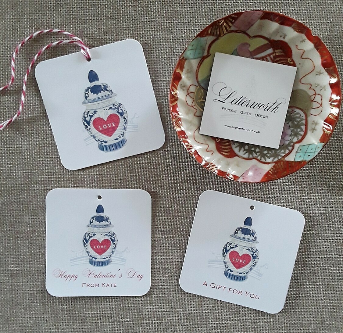 Signature Ginger Jar Valentine&#39;s Day Gift Tags by Letterworth (Set of 12)