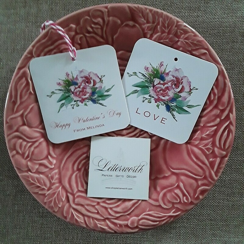 Pink Watercolor Roses Gift Tags by Letterworth (Set of 12)