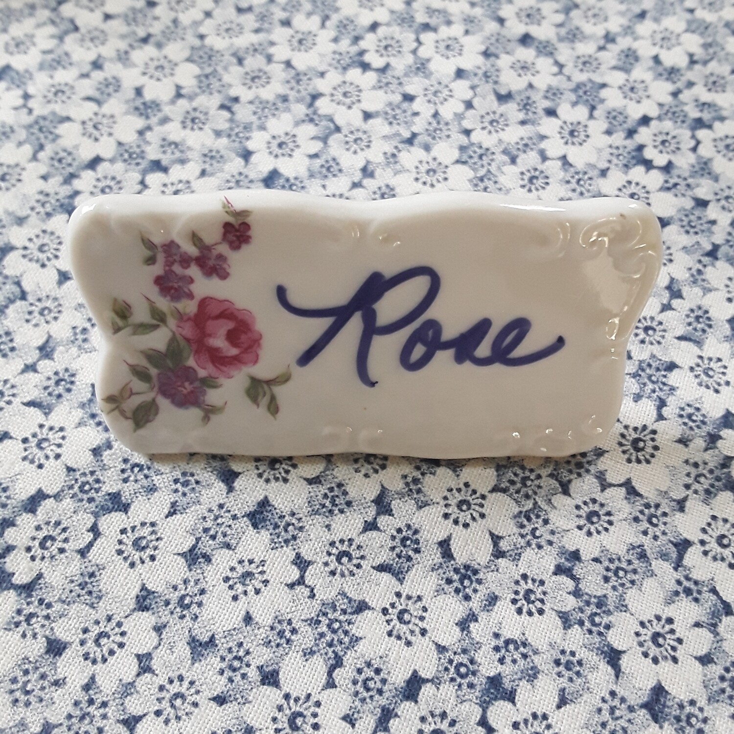 Vintage Porcelain Floral Place Cards (Set of 10)