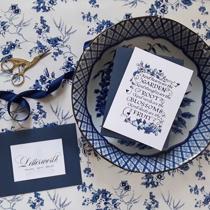 Hand-Embossed Blue and White Longfellow Note Cards by Letterworth (Set of 8)