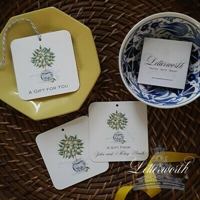 Lemon Tree Topiary Watercolor Gift Tags by Letterworth (Set of 12)