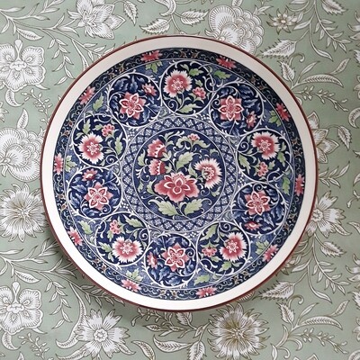 Vintage Japanese Round Floral Platter by Toyo