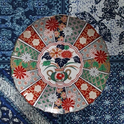 Vintage Imari Porcelain Footed Cake Plate