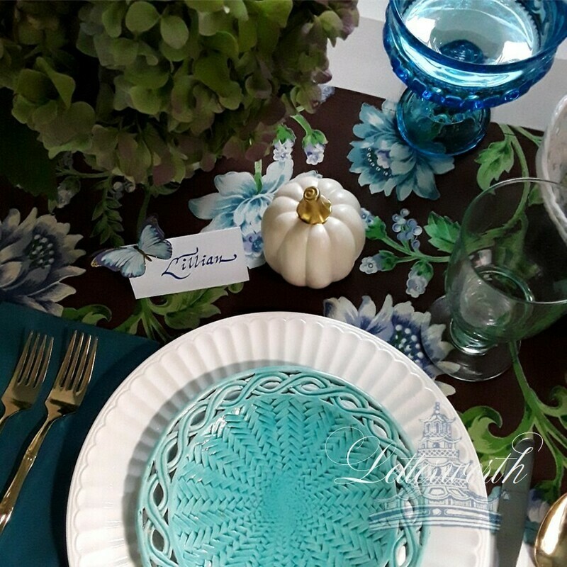 April Cornell Brown Floral Fabric Table Runner