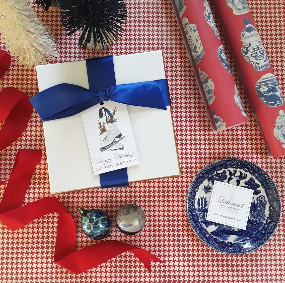 Watercolor Ice Skates Holiday Gift Tags by Letterworth (Set of 12)