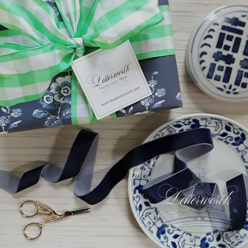 Blue Delft Floral Gift Wrapping Paper by Letterworth