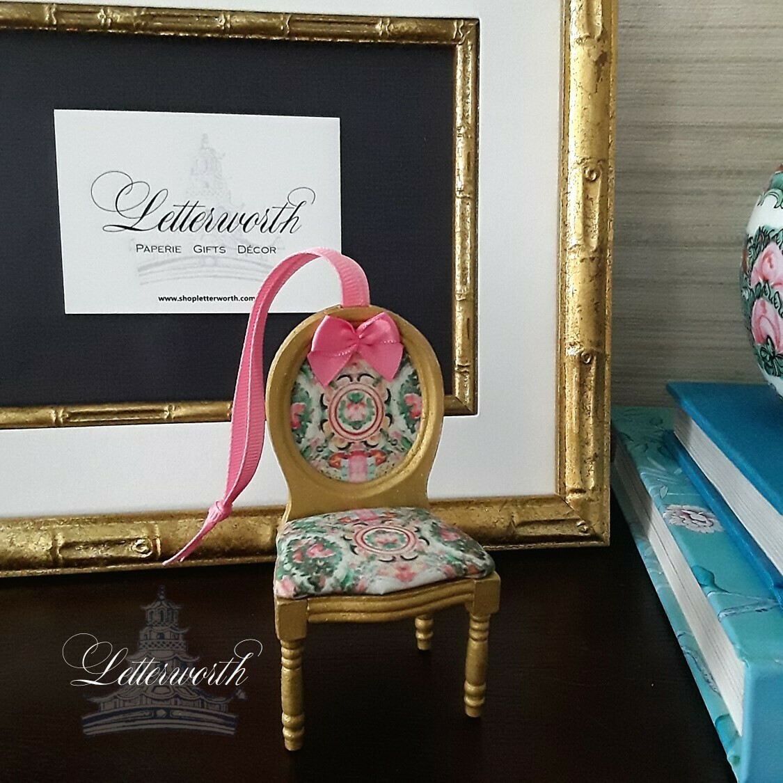 Handcrafted Rose Medallion Louis XVI Chair Ornament by Letterworth