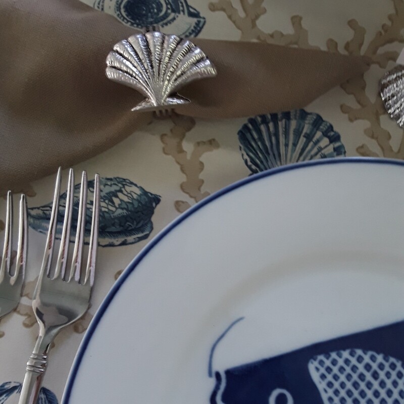 Nickel-Plated Seashell Napkin Rings (Set of 8)