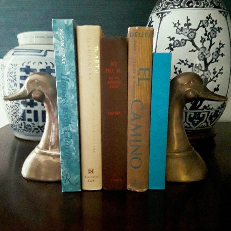 Vintage Brass Duck Bookends Made in Korea - A Pair