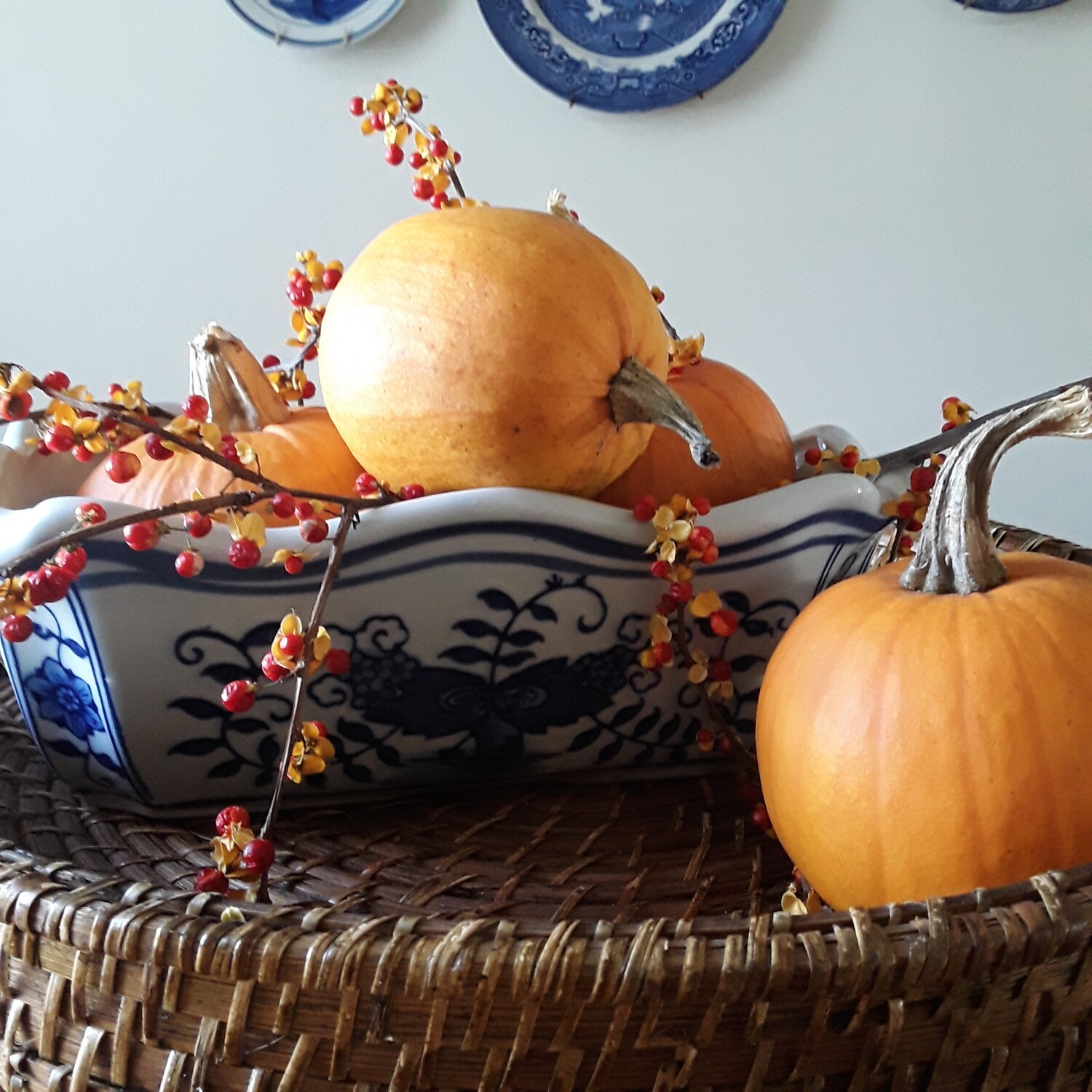 Vintage Blue Danube Blue and White Porcelain Cachepot