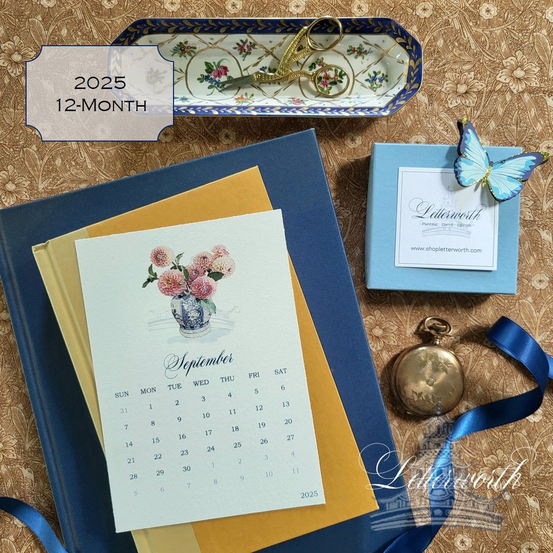 2025 Letterworth 12-Month Watercolor Desk Calendar