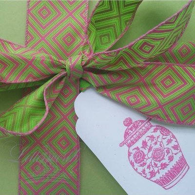 Hand-Embossed Pink Ginger Jar Gift Tags by Letterworth (Set of 10)