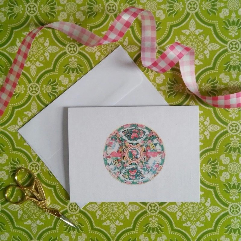 Rose Medallion Chinoiserie Watercolor Note Cards by Letterworth (Set of 8)