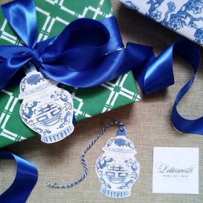Chinoiserie Double Happiness Ginger Jar Gift Tags by Letterworth (Set of 8)
