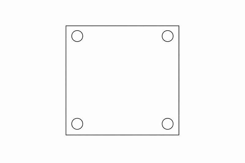 LOT de 10 Platines format au choix avec 4 trous dia 13