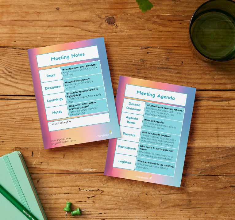 Meeting Postcard Cheat Sheet (Set of 10)