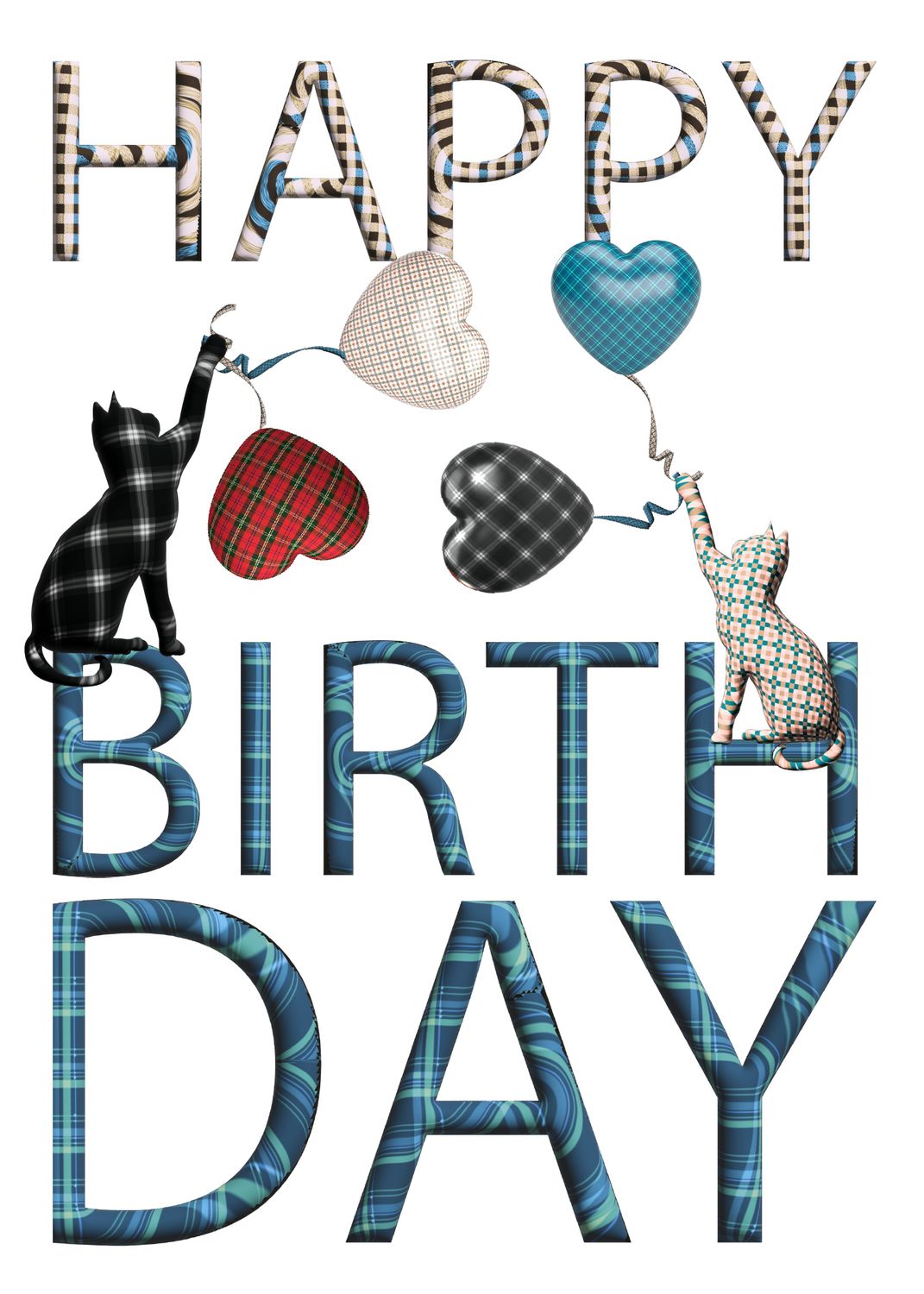Happy Birthday (Tartan Cats) Birthday