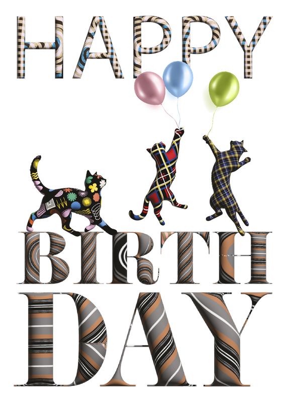 Happy Birthday (Tartan Cats) Birthday