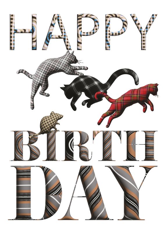 Happy Birthday (Tartan Cats) Birthday