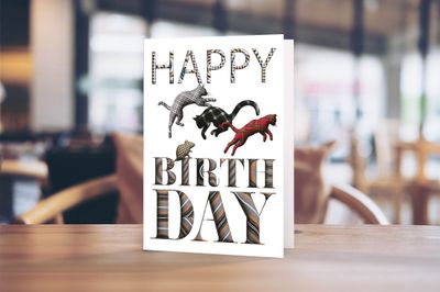 Happy Birthday – Tartan Cats Celebration Card