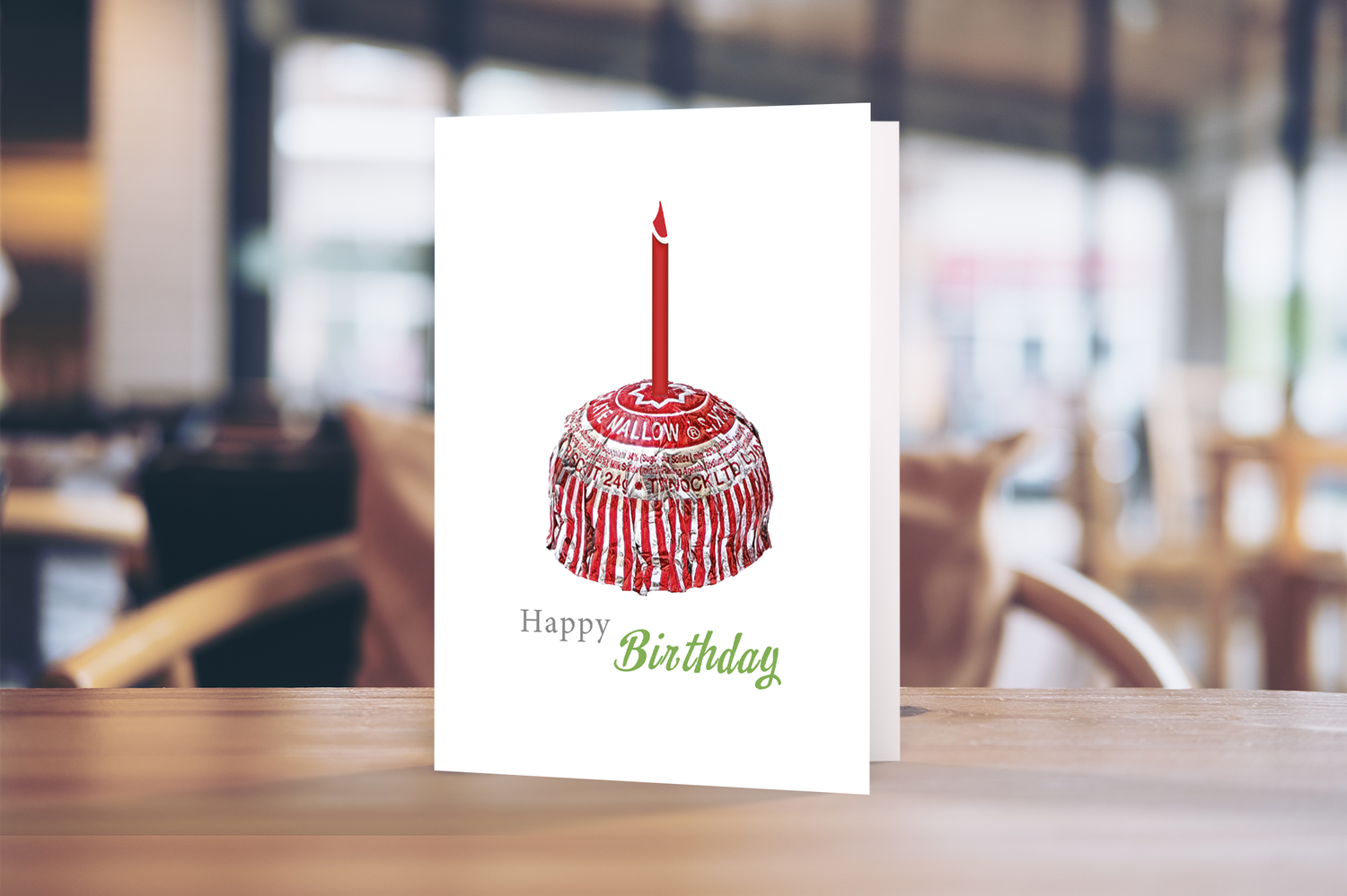 Happy Birthday (Scottish Teacake Candle) Greeting Card