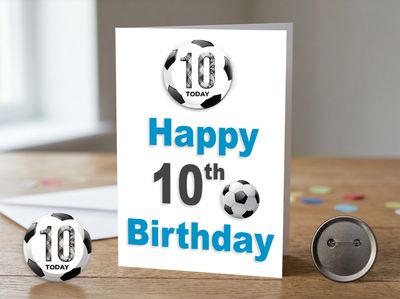 Happy 10th Birthday Card (Male) with Detachable Badge