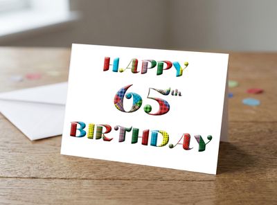 Happy 65th Birthday Tartan Greetings Card – 5x7 Inches