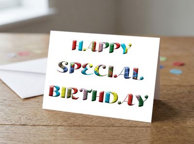 Happy Special Birthday Tartan Greetings Card – 5x7 Inches