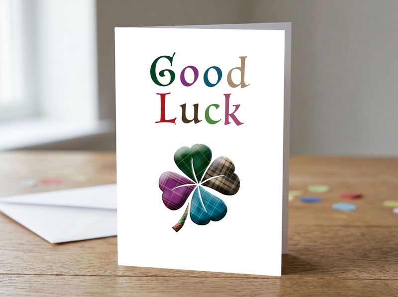 Good Luck Clover Greetings Card – 5 x 7 Inches