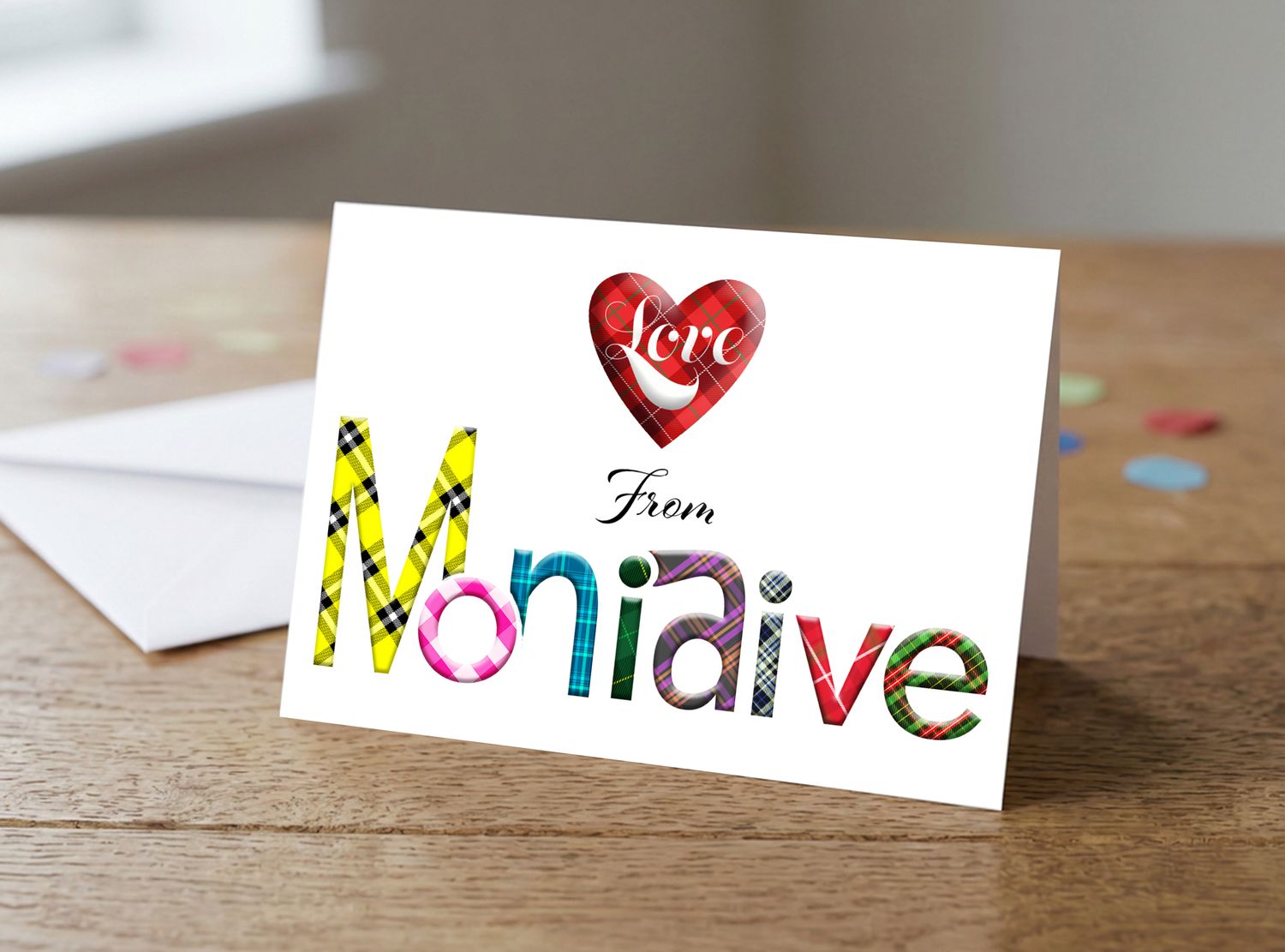 Love From Moniaive Greetings Card – 5 x 7 Inches