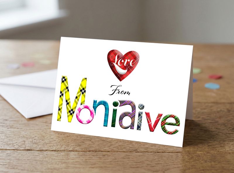 Love From Moniaive Greetings Card – 5 x 7 Inches
