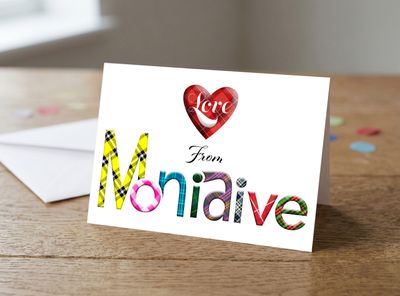 Love From Moniaive Greetings Card – 5 x 7 Inches