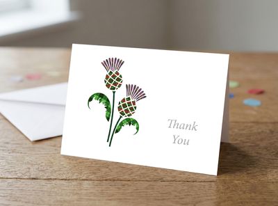 Thank You Thistle Greetings Card 5 x 7